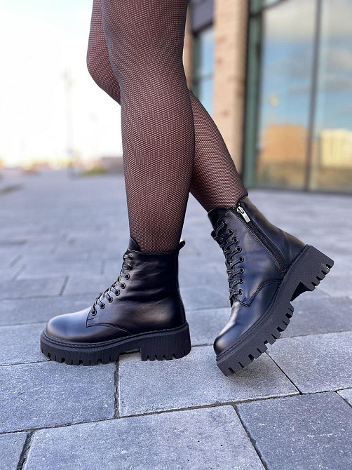 Черевики жіночі GREMMY чорні натуральна шкіра зима висота 13 см (4893) Коломия - фото 3