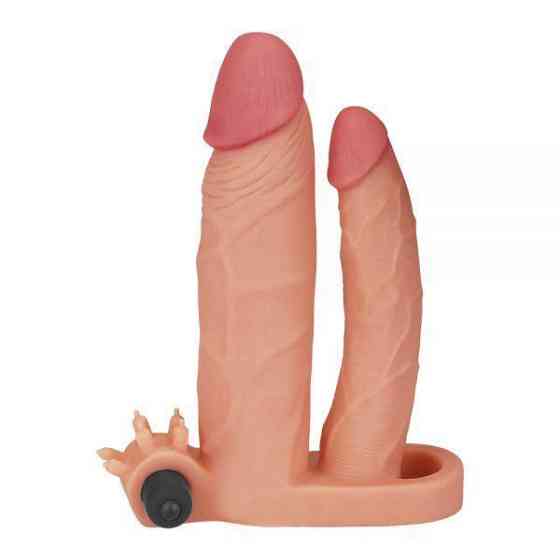 Насадка подвійна Add 1" Vibrating Double Penis Sleeve Sex Aura Київ