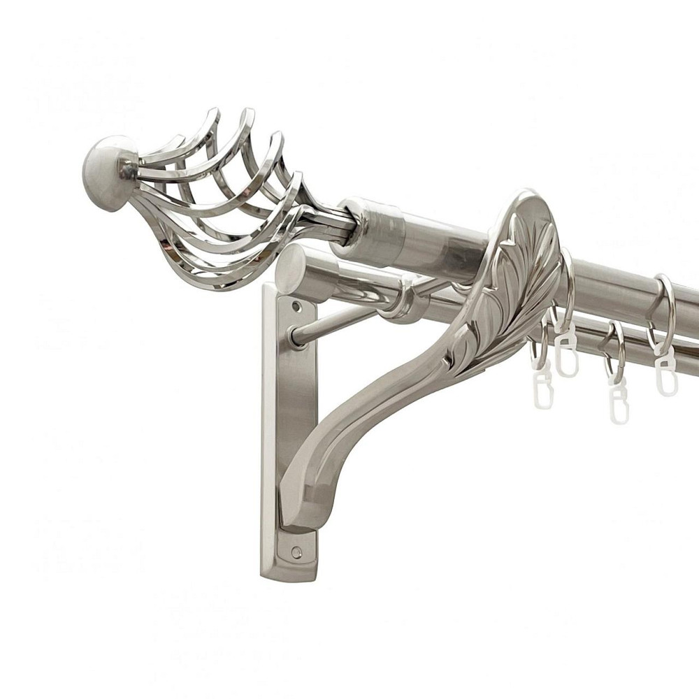 Карниз Orvit Арезо металевий дворядний ретро гладка труба кільце металеве Нержавіюча Сталь 25\19 мм 300 см (00-00021582) Львів - фото 1