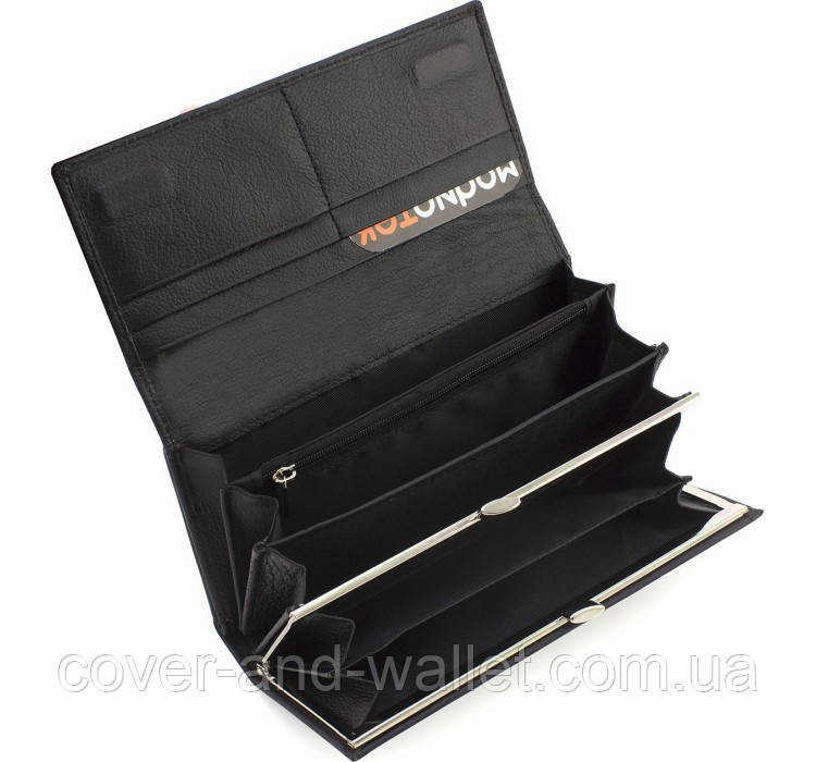 Жіночий бордовий шкіряний гаманець на багато карток Marco Coverna Чорний Київ - фото 5