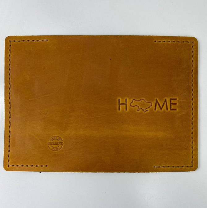 Паспортниця Руда Home шкіряна, модна обкладинка на паспорт, практичний чохол зі шкіри з тисненнямMasterSem Київ - фото 2