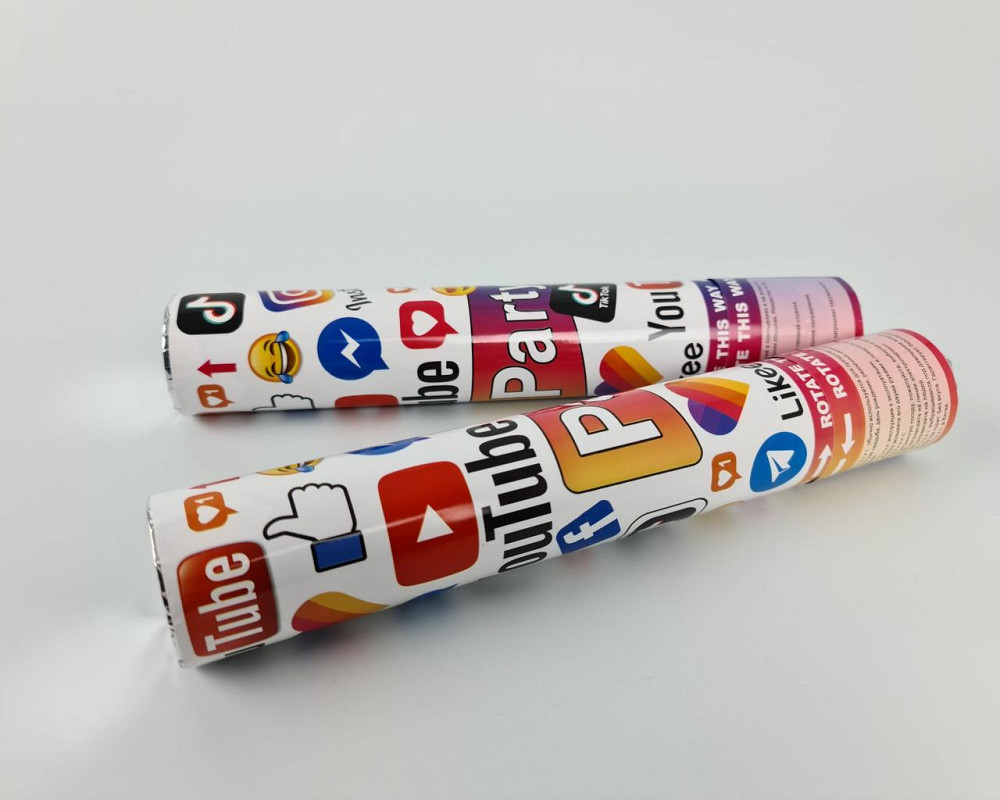 Хлопушка пневматическая Социальные сети, 30 см 4830-19 (1 пачка) Харьков - изображение 2