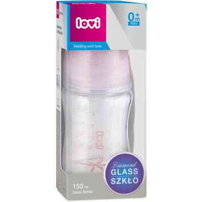 Пляшечка для годування Lovi Diamond Glass Baby Shower скляна 150 мл Рожева (74/104girl) Вінниця
