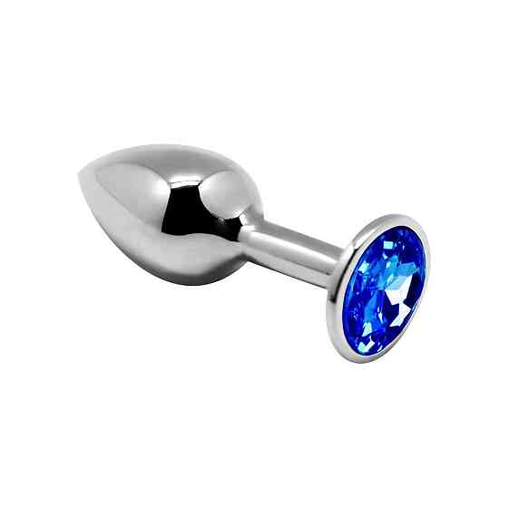 Металлическая анальная пробка с кристаллом Alive Mini Metal Butt Plug Blue M Sex Aura Киев