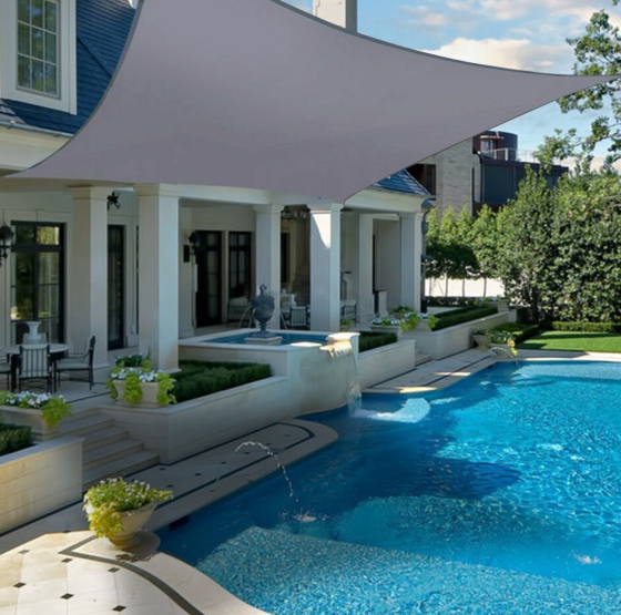 Тент навіс затінюючий водонепроникний прямокутний 2х4м Оксфорд (Сірий) Вінниця