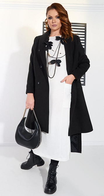 Стильное черное пальто (48) Киев - изображение 10