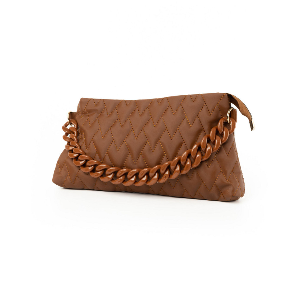 Сумка женская стильная, качественная красивая стеганая сумочка с ручкой-цепочкой, женский клатч, Коричневый Каменец-Подольский - изображение 1