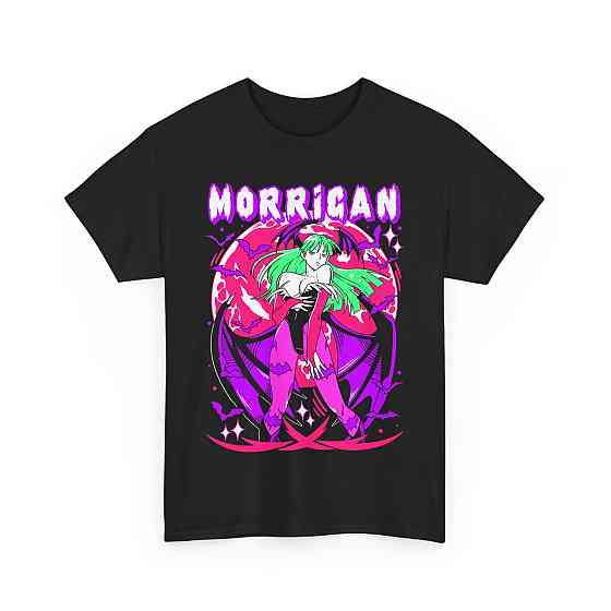 Футболка для хлопчика з аніме принтом Морріган Аенсланд Дарксталкерс Гірл оверсайз (зріст від 165 до 180) Чорний AnimeJ0054m Дніпро