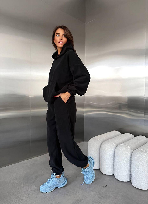 Жіночий теплий прогулянковий костюм двійка: худі і штани двосторонній фліс Одеса - фото 15