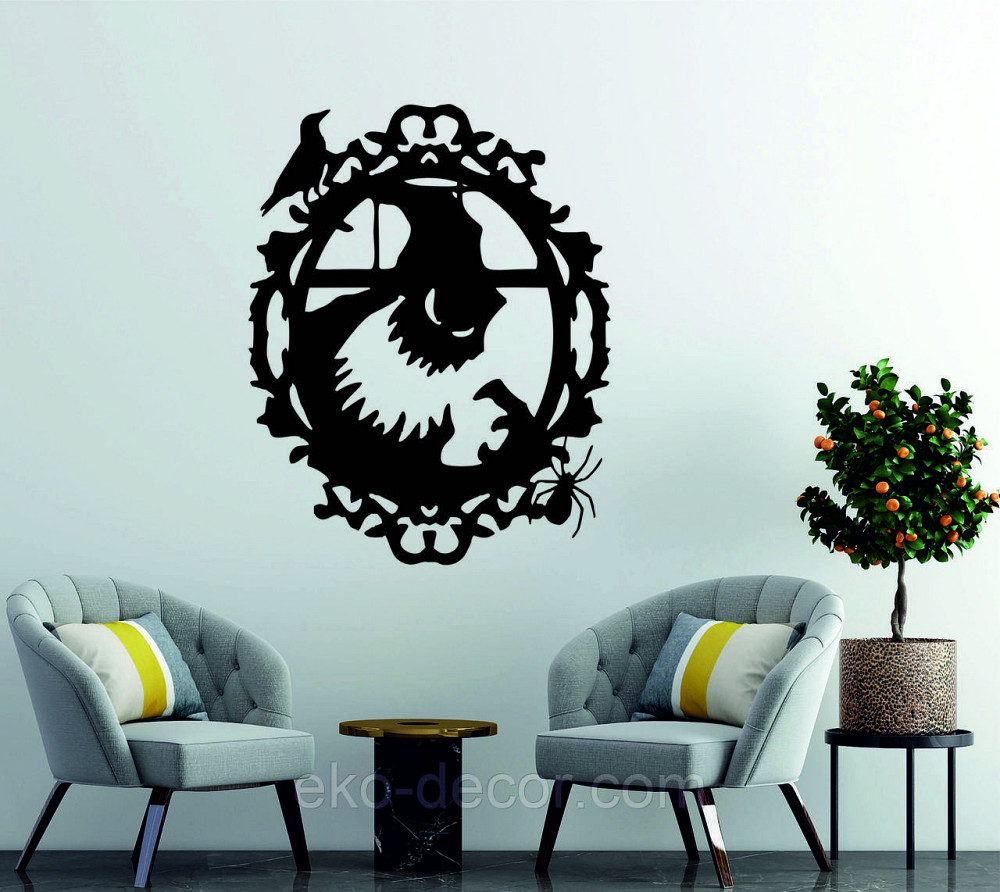 Декоративне настінне Панно «Монстр. Гелловін.», Декор на стіну 110*86 см, Чорний Київ - фото 2