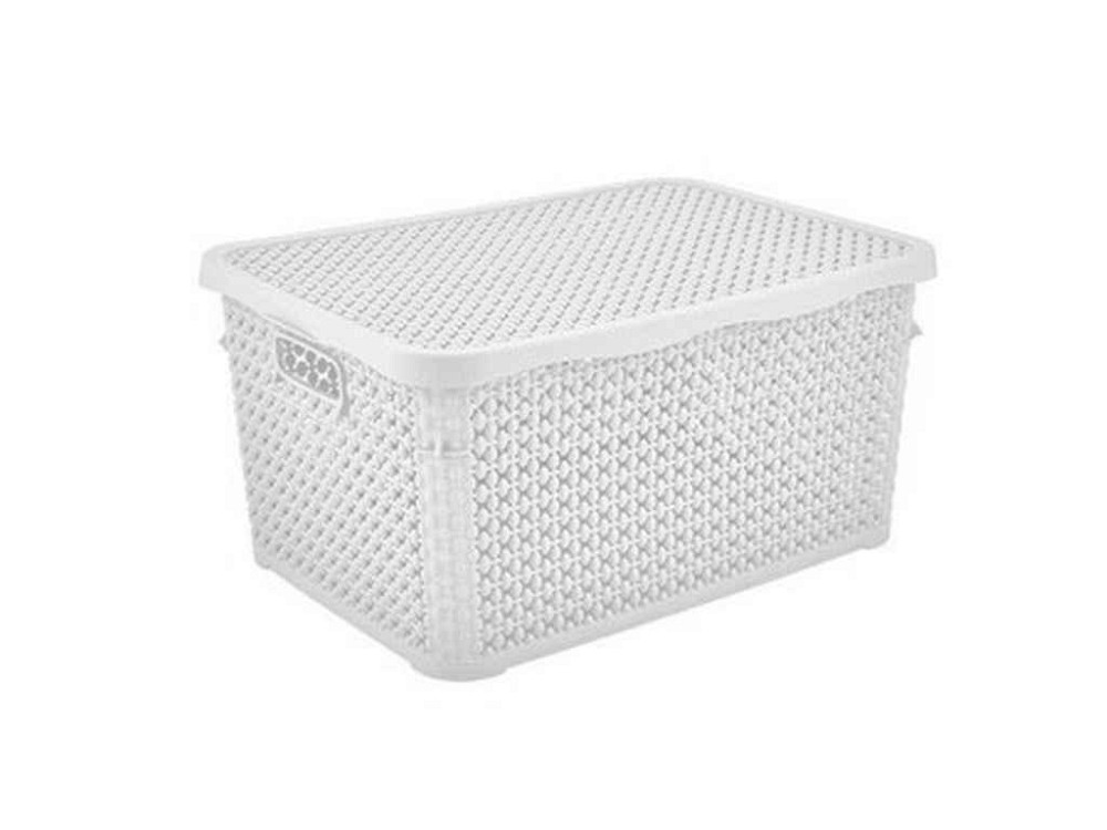 Корзина PEARL mini с крышкой 2131 10 Белая ТМ BURSEV Киев - изображение 1