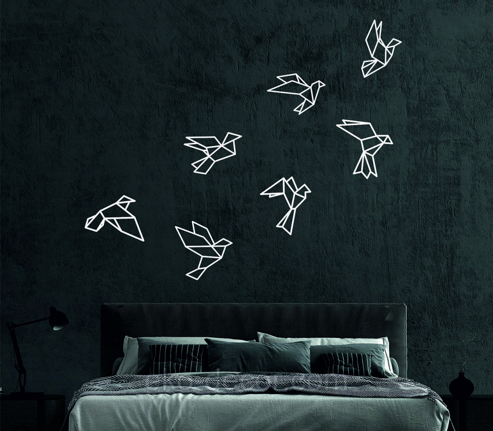 Декоративне настінне Панно «Пташки» Декор на стіну 43*25 см — 5 шт., Білий Київ - фото 1