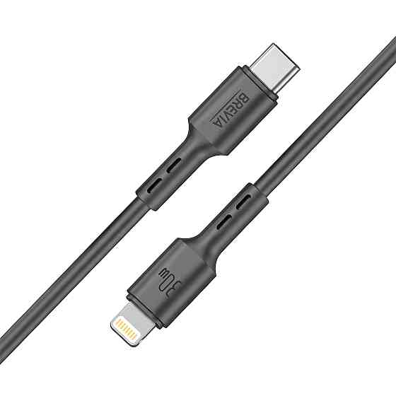 Кабель Brevia Type-C to Lightning 30W 1м, чорний ZIP (51100BCLZ1) Львів