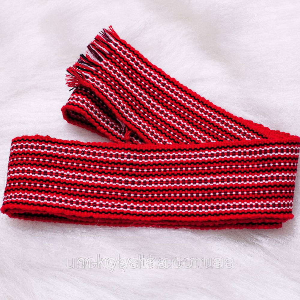 Пояс під вишиванку тканий червоний Кривий Ріг - фото 1