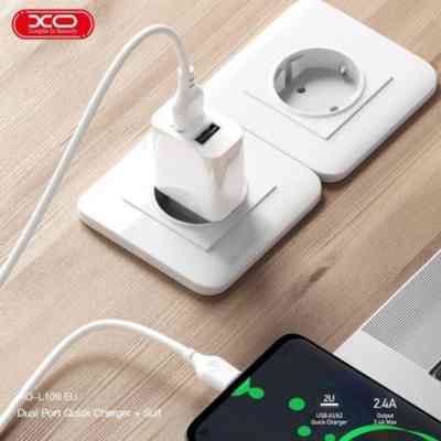 Зарядний пристрій XO L109 12W (2USB/2.4A) + USB - Lightning White (XO-L109-L) Вінниця