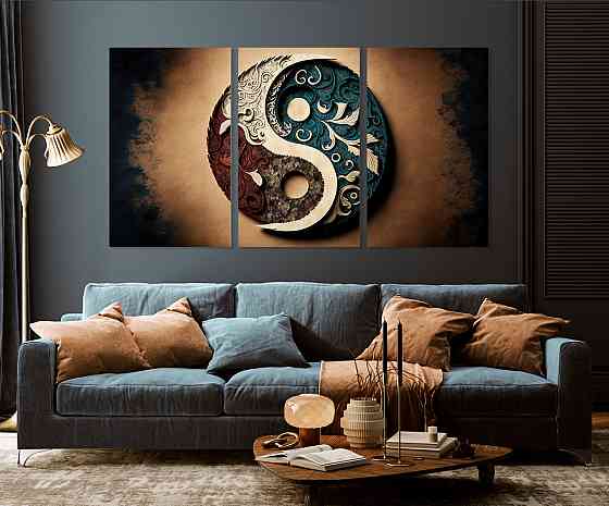 Модульная картина в гостиную / спальню   Інь-Янь     ART-153_3A 100х150 см Киев