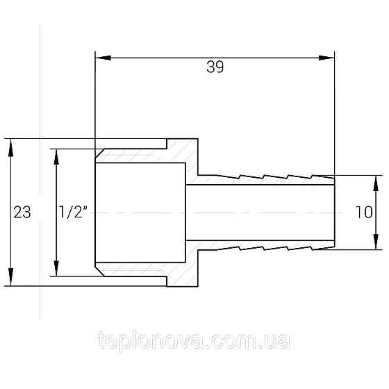 Штуцер 1/2″Н 10мм никелированный NU3E2S OPTIMUM Черновцы