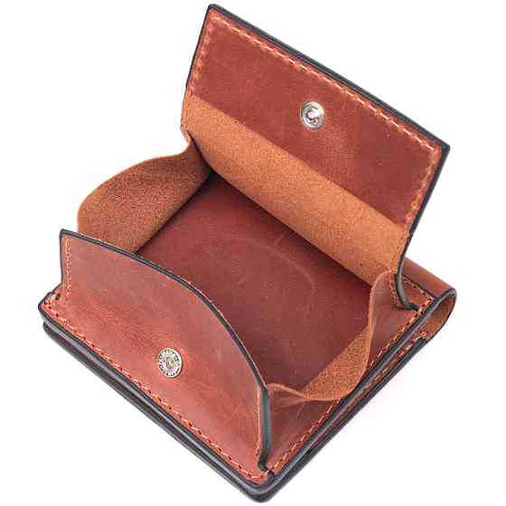 Чоловічий гаманець із вінтажної шкіри із монетницею Слава ЗСУ GRANDE PELLE 16756 Світло-коричневий Київ