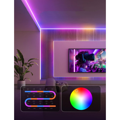 Светодиодная лента Govee H61E5 COB Strip Light Pro 3m RGBIC+W WI-FI/Bluetooth white (H61E53D1) Винница - изображение 5