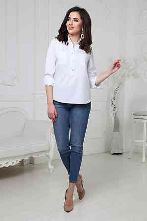 Жіноча блузка "Sellin" оптом | Норма і батал 46-48, Білий Київ