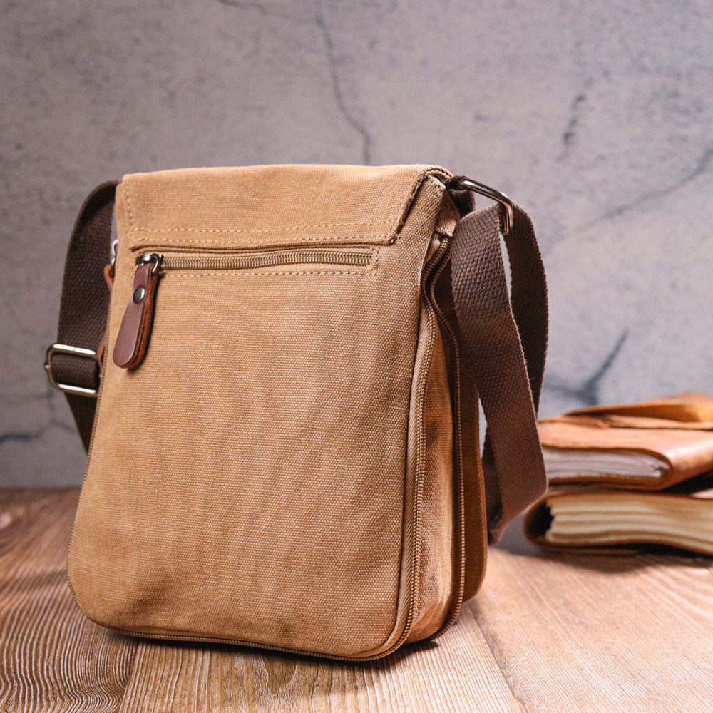 Функціональна чоловіча сумка з текстилю 21268 Vintage Коричнева Київ - фото 11