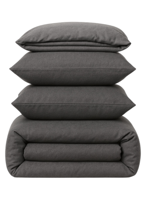 Ecotton Підковдра на блискавці Ecotton двоспальна 175х215 см фланель з бавовни Grеy сірий Коломия