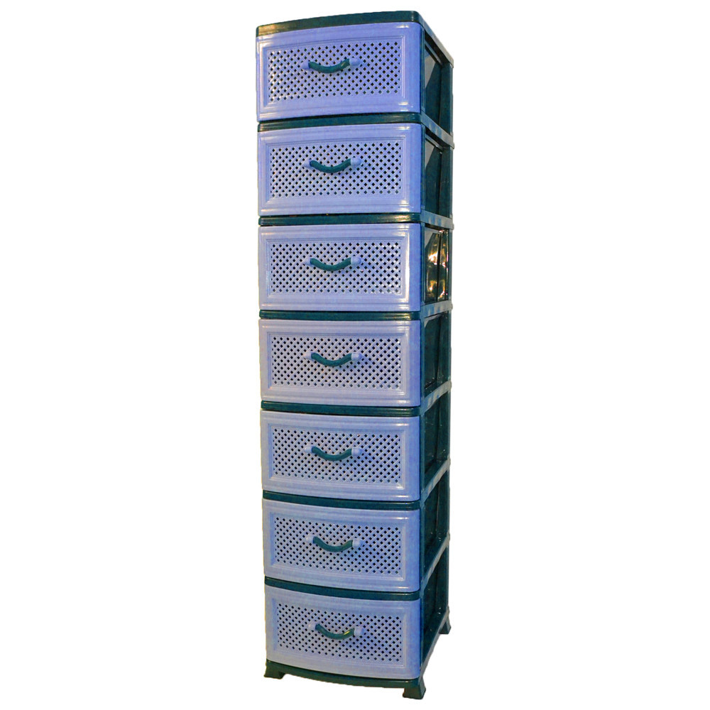 Комод пластиковый Efe Plastics 7 ящиков 153х46х38, сетка, серый. Эфе пластик.. Одесса - изображение 1