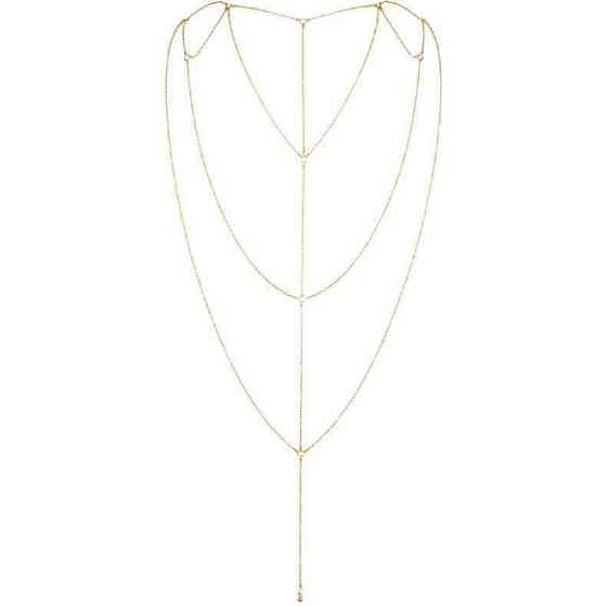 Цепочка для спины Bijoux Indiscrets Magnifique Back and Cleavage Chain - Gold, украшение для тела Sex Aura Киев