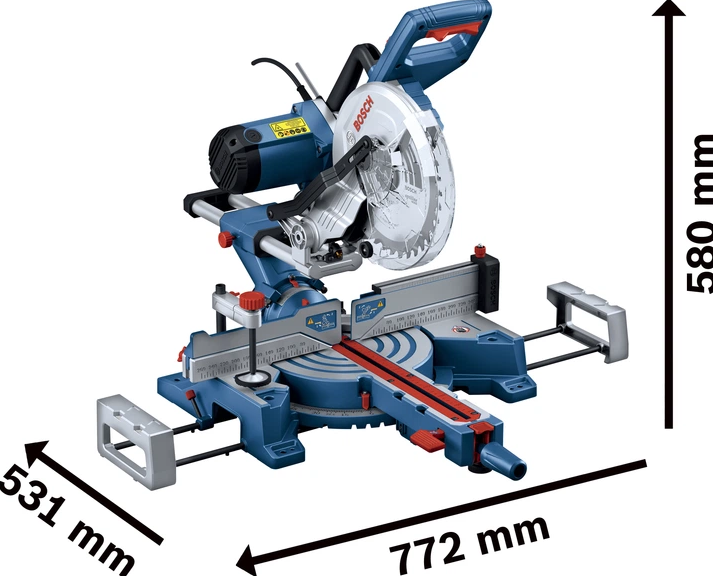 Торцювальна пила Bosch Professional GCM 254 D 1800 Вт, диск 254 мм, лазер, протяжка 310 мм Київ - фото 5