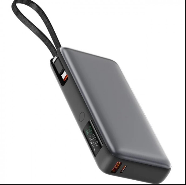 УМБ Acefast 20000mAh 130W PD,QC3.0 USB-A+USB-C In/Out,built-in cable M22 Gray Киев - изображение 2