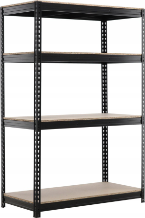 Стеллаж металлический (180 x 150 x 60 см) 4 полки, нагрузка - 500 кг на полку, Черный Киев