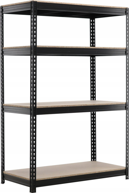 Стеллаж металлический (180 x 150 x 60 см) 4 полки, нагрузка - 500 кг на полку, Черный Киев - изображение 1