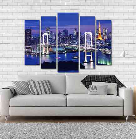 Модульна картина Нічний міст Art-86_5 Київ