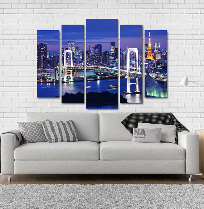 Модульна картина Нічний міст Art-86_5 Київ - фото 2