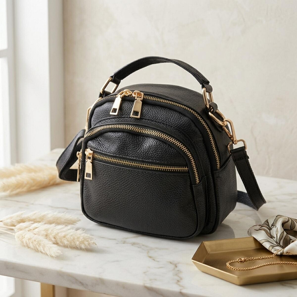 Стильная женская сумка Vintage 20688 Черная Киев - изображение 10