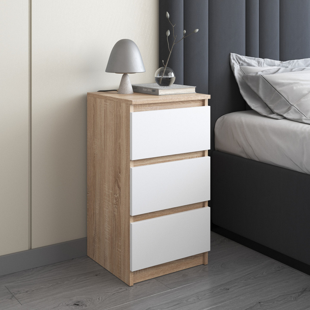 Тумба прикроватная VAYS, в спальню, современная, 3 ящика, без ручек R-30 Львов - изображение 6