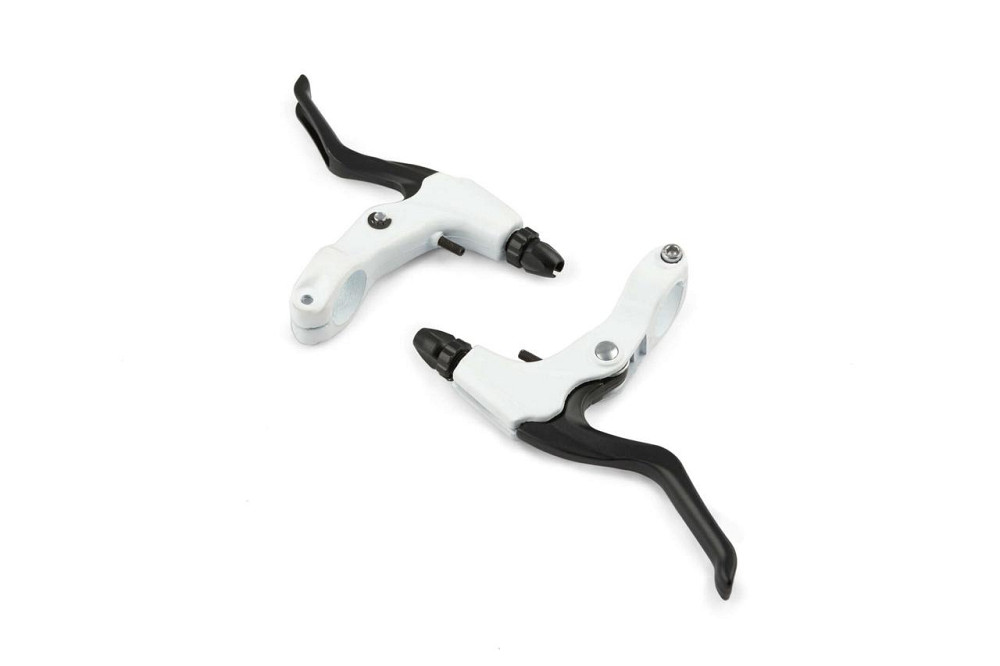 Рычаги руля велосипедные (пара, с креплением) (бело-ченые) Мукачево - изображение 1
