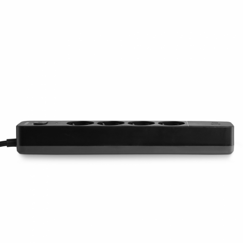 Мережевий подовжувач із заземленням 4 розетки/1USB-A/1Type-C 3м з кнопкою чорний VF-PD43G1QC1PD-B Oncord Videx Житомир