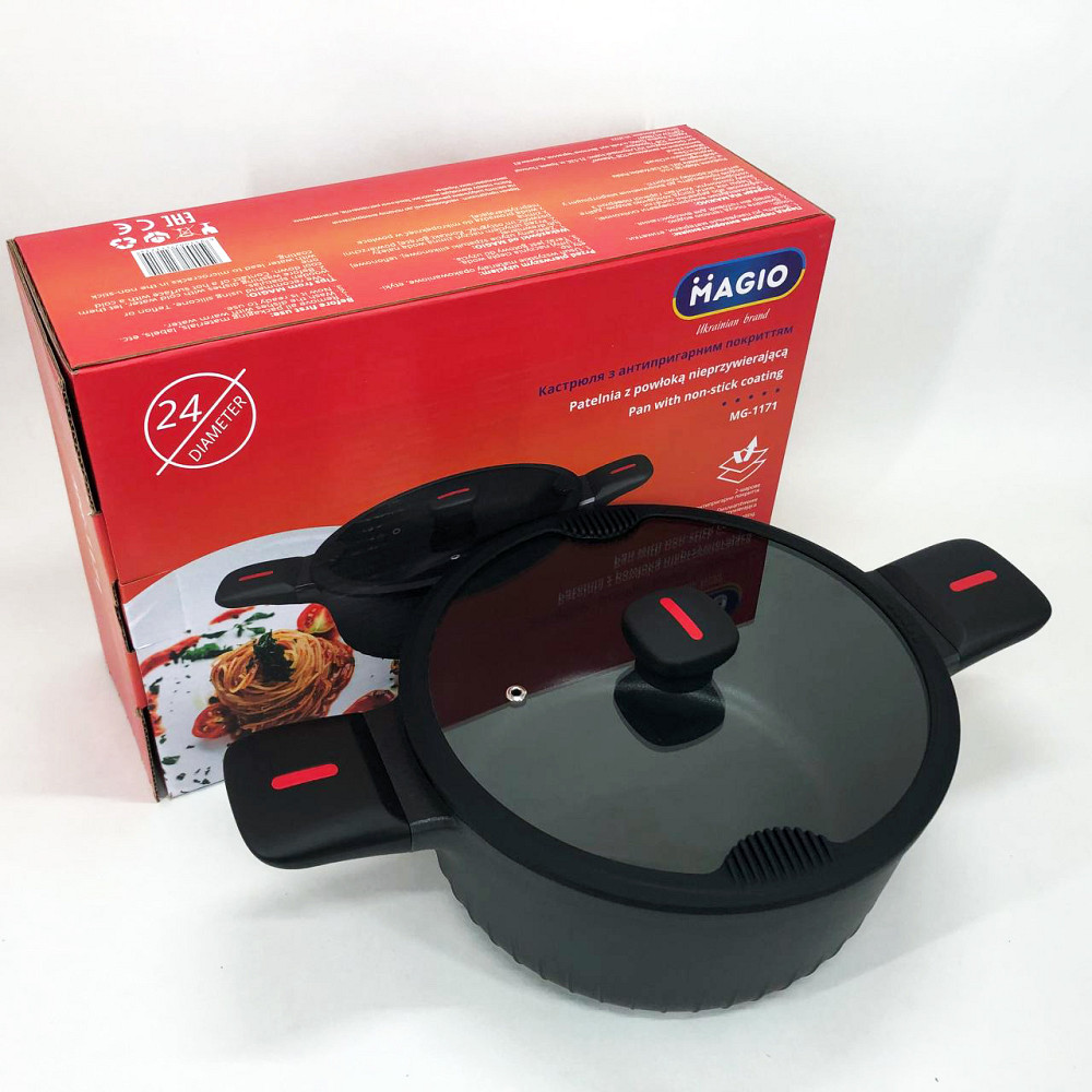 Каструля Magio MG-1171 Лита антипригарна 5л 24 см MV-85 Івано-Франківськ - фото 6