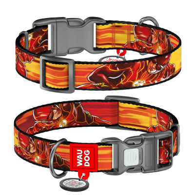 Нашийник для тварин WAUDOG Nylon з QR паспортом "Швидкість Флеша", пластиковий фастекс, L (282-1080) Вінниця - фото 1