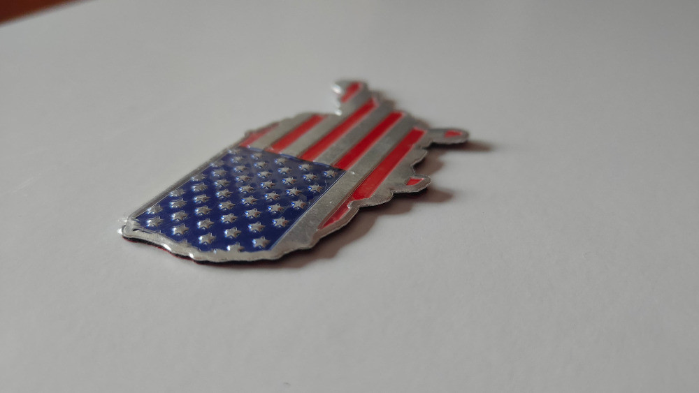 Наклейка № 4 на авто Флаг Америка алюминиевая Киев - изображение 5