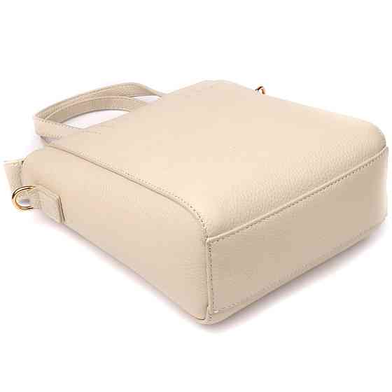 Сумка для женщин из натуральной кожи с модным трапециевидным кроем Vintage 22917 Белый Киев