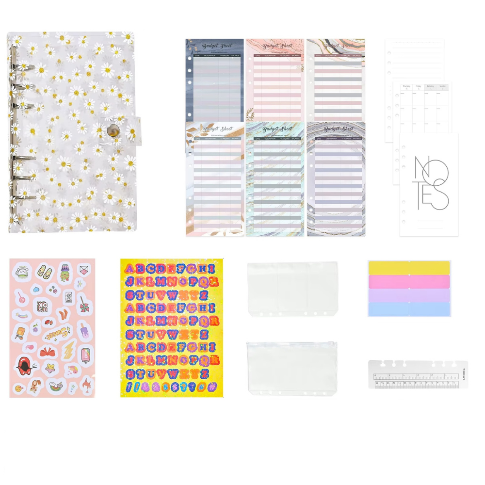 Блокнот-планер для финансов формат А6,планер бюджета и хранения денег,органайзер прозрачный с ромашками Каменец-Подольский - изображение 4