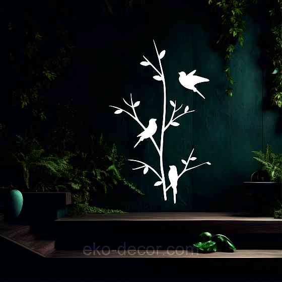 Декоративное настенное Панно «Птички», Декор на стену 50*31 см, Белый Киев