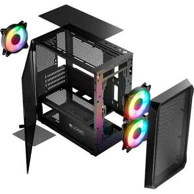 Корпус Logic concept PORTOS MESH+GLASS ARGB fans 3x120mm BLACK (AM-PORTOS-10-0000000-0002) Винница