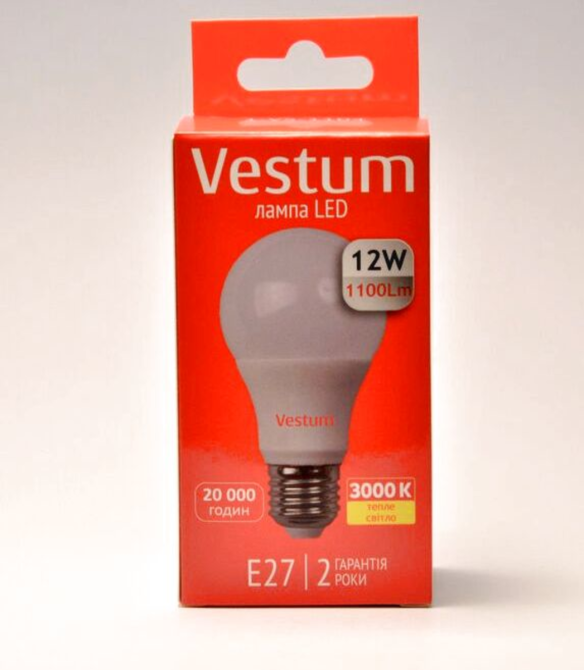 Світлодіодна лампа 220 вольт 12W 3000K A60 Vestum Київ - фото 3