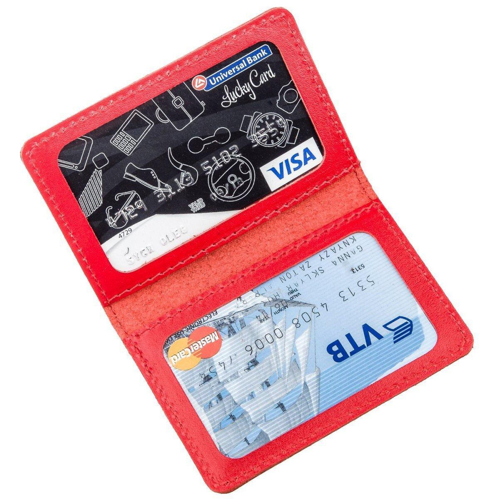 Обкладинка для прав яскрава шкіряна Shvigel 13969 Червона Київ - фото 1