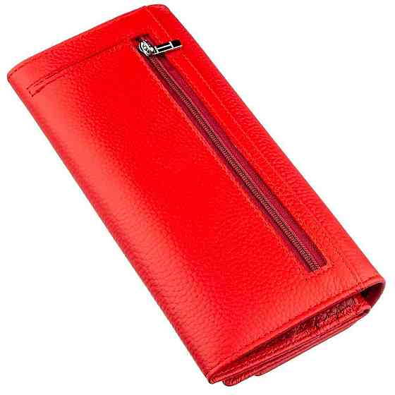 Яркий женский кошелек на кнопке ST Leather 18954 Красный Киев