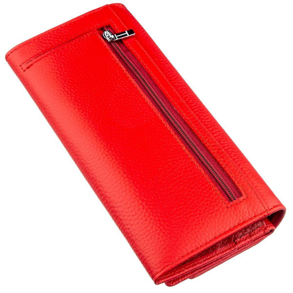Яркий женский кошелек на кнопке ST Leather 18954 Красный Киев - изображение 2