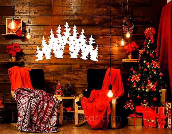 Декоративное настенное Панно «Новый год», Декор на стену 50*31 см, Белый Киев